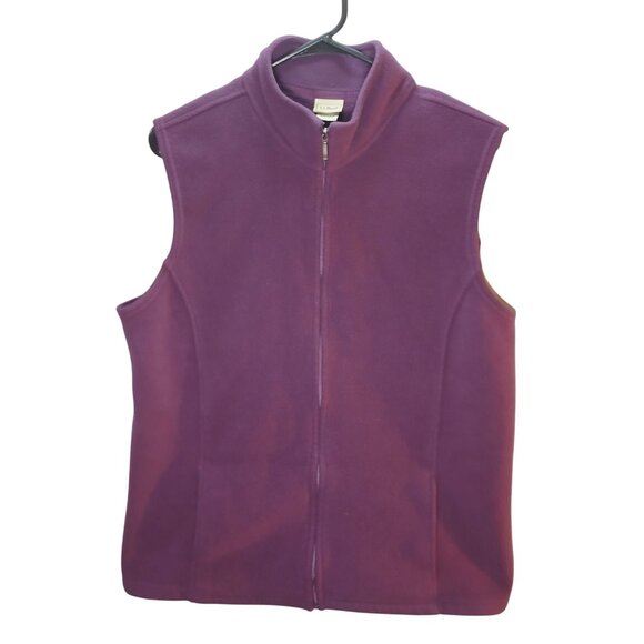 L.L. Bean Women's Full Zip Fleece Vest Size XL Warm Insulated Layer Sleeveless P - Picture 1 of 16
